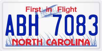 NC license plate ABH7083
