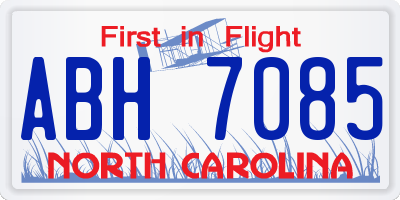 NC license plate ABH7085