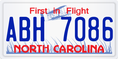 NC license plate ABH7086