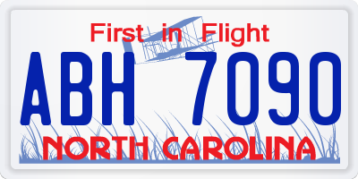 NC license plate ABH7090