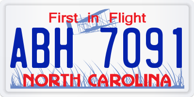 NC license plate ABH7091