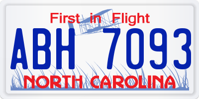 NC license plate ABH7093