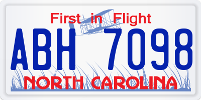 NC license plate ABH7098