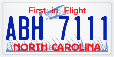 NC license plate ABH7111