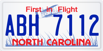 NC license plate ABH7112