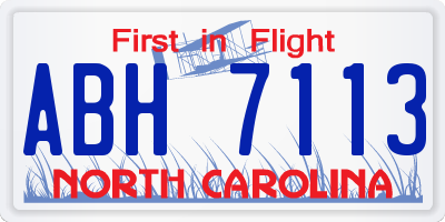 NC license plate ABH7113