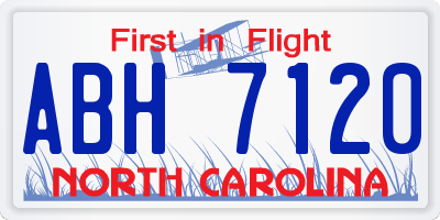 NC license plate ABH7120