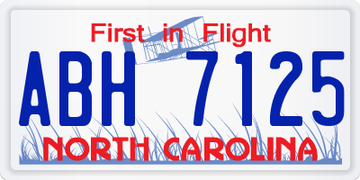 NC license plate ABH7125