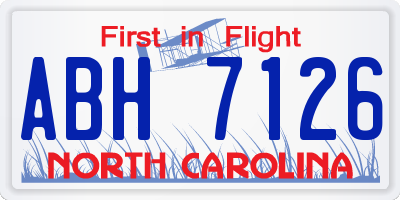 NC license plate ABH7126