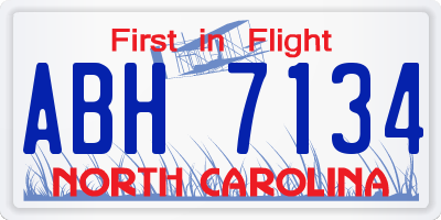 NC license plate ABH7134