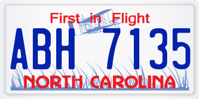 NC license plate ABH7135