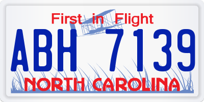 NC license plate ABH7139