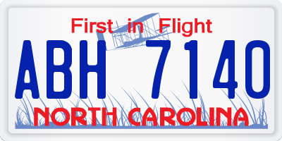 NC license plate ABH7140