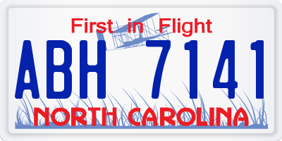 NC license plate ABH7141