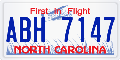 NC license plate ABH7147