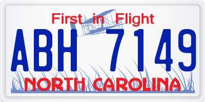 NC license plate ABH7149