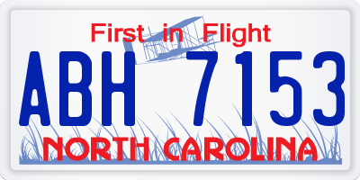 NC license plate ABH7153