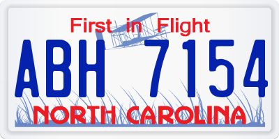 NC license plate ABH7154
