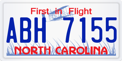 NC license plate ABH7155