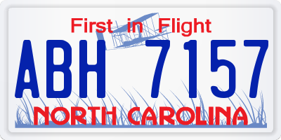 NC license plate ABH7157