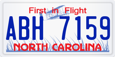NC license plate ABH7159