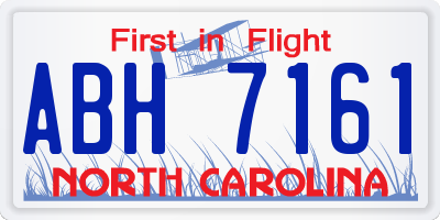 NC license plate ABH7161