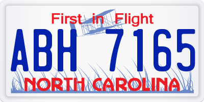 NC license plate ABH7165