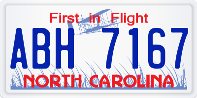 NC license plate ABH7167