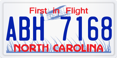 NC license plate ABH7168