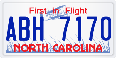 NC license plate ABH7170
