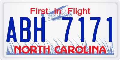 NC license plate ABH7171