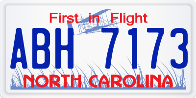 NC license plate ABH7173