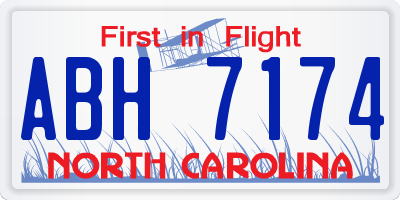 NC license plate ABH7174