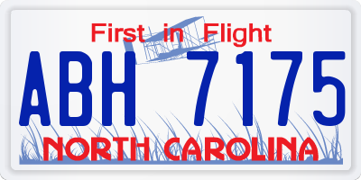 NC license plate ABH7175