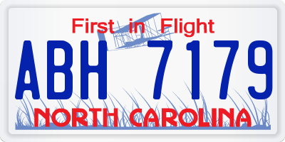 NC license plate ABH7179