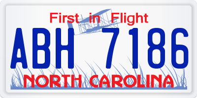 NC license plate ABH7186