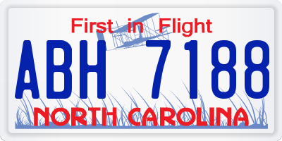 NC license plate ABH7188