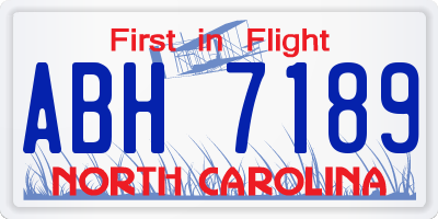 NC license plate ABH7189