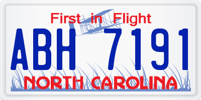 NC license plate ABH7191