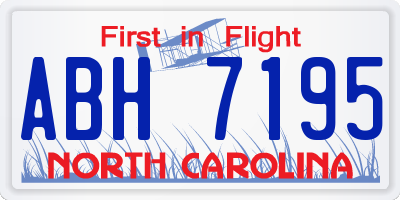 NC license plate ABH7195