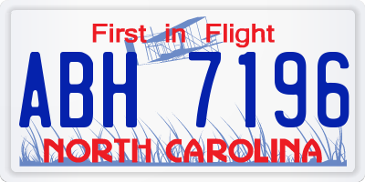 NC license plate ABH7196