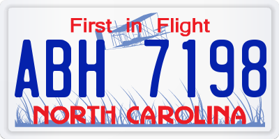 NC license plate ABH7198