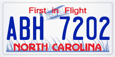 NC license plate ABH7202