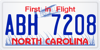 NC license plate ABH7208