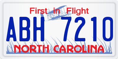 NC license plate ABH7210
