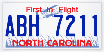 NC license plate ABH7211
