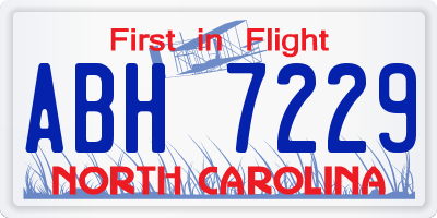 NC license plate ABH7229