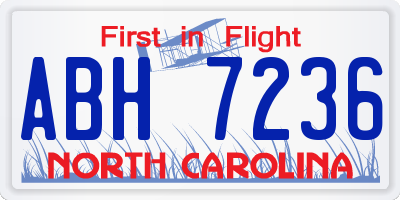 NC license plate ABH7236