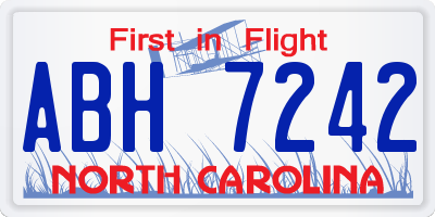 NC license plate ABH7242
