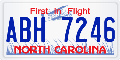 NC license plate ABH7246